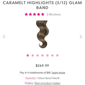 Glam Seamless Halo Extensions 20” Caramelt Highlights
